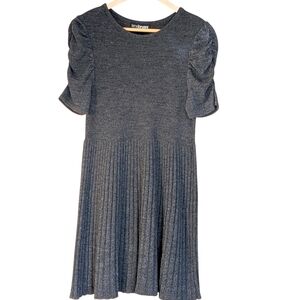 Lane Bryant Gray Short Sleeve Pleated Sweater Dress 18/20 Business Casual